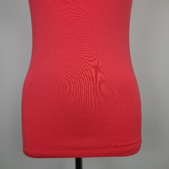 DYNAMITE Coral Orange Fitted Short Sleeve T-Shirt Medium - Picture 4 of 16